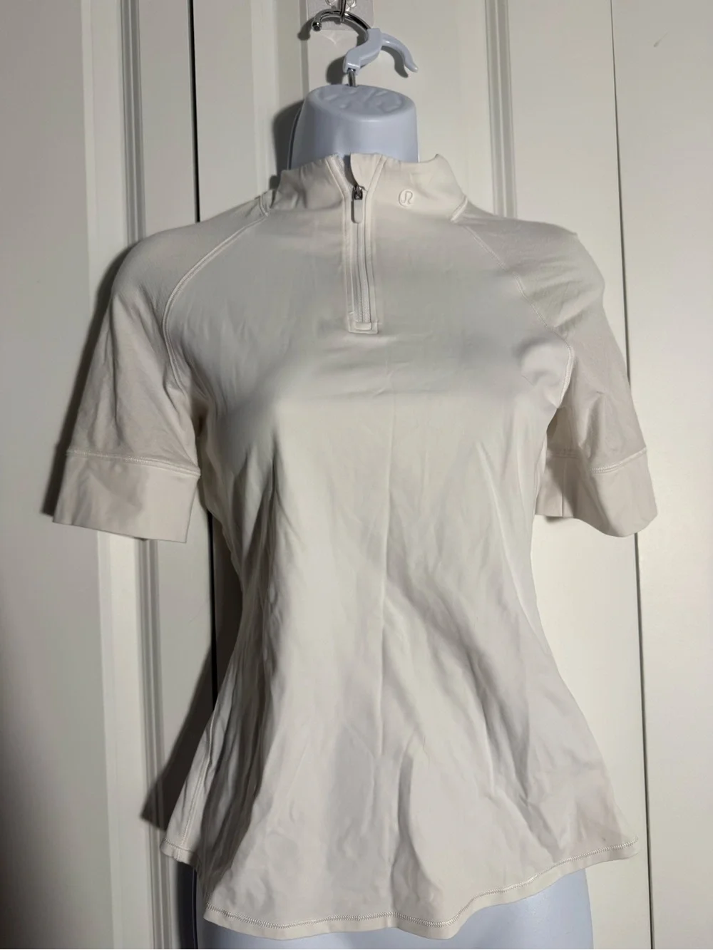 Lululemon Nulux Half-Zip Golf Short-Sleeve Shirt in White